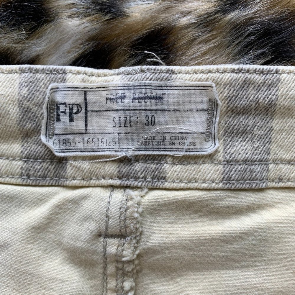 FREE PEOPLE. Striped Denim Trouser. - Picture 2 of 6